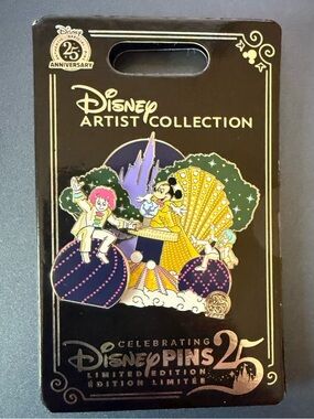Disney Artist Collection Pin — Purple, Yellow, Green, Pink